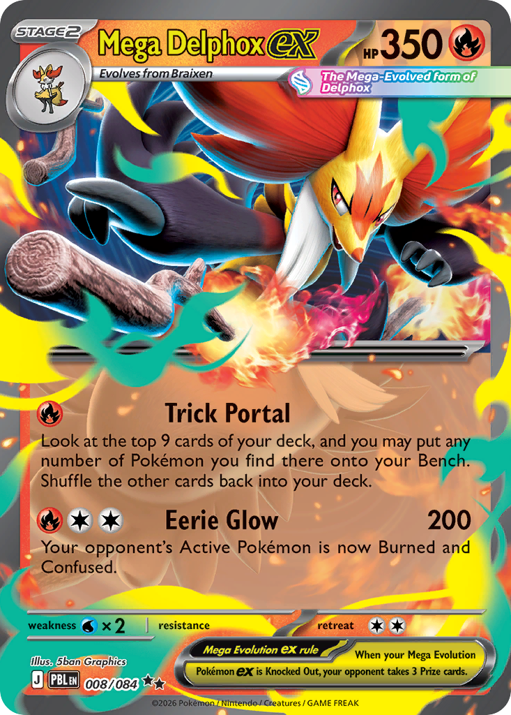 Mega Delphox ex - 8/84 - ME05: Pitch Black 8/84/ ( PBL 8 )