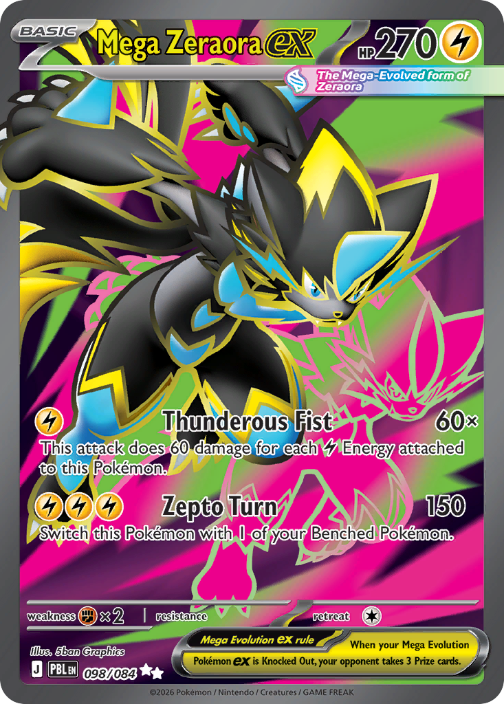 Mega Zeraora ex - 98/84 - ME05: Pitch Black 98/84/ ( PBL 98 )