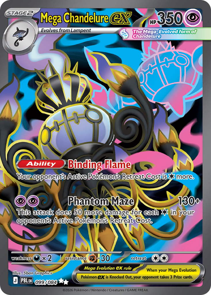 Mega Chandelure ex - 99/84 - ME05: Pitch Black 99/84/ ( PBL 99 )