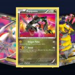 Karty z seta Dragons Exalted: Rayquaza 128/124, Mew EX Full Art i Giratina EX Full Art