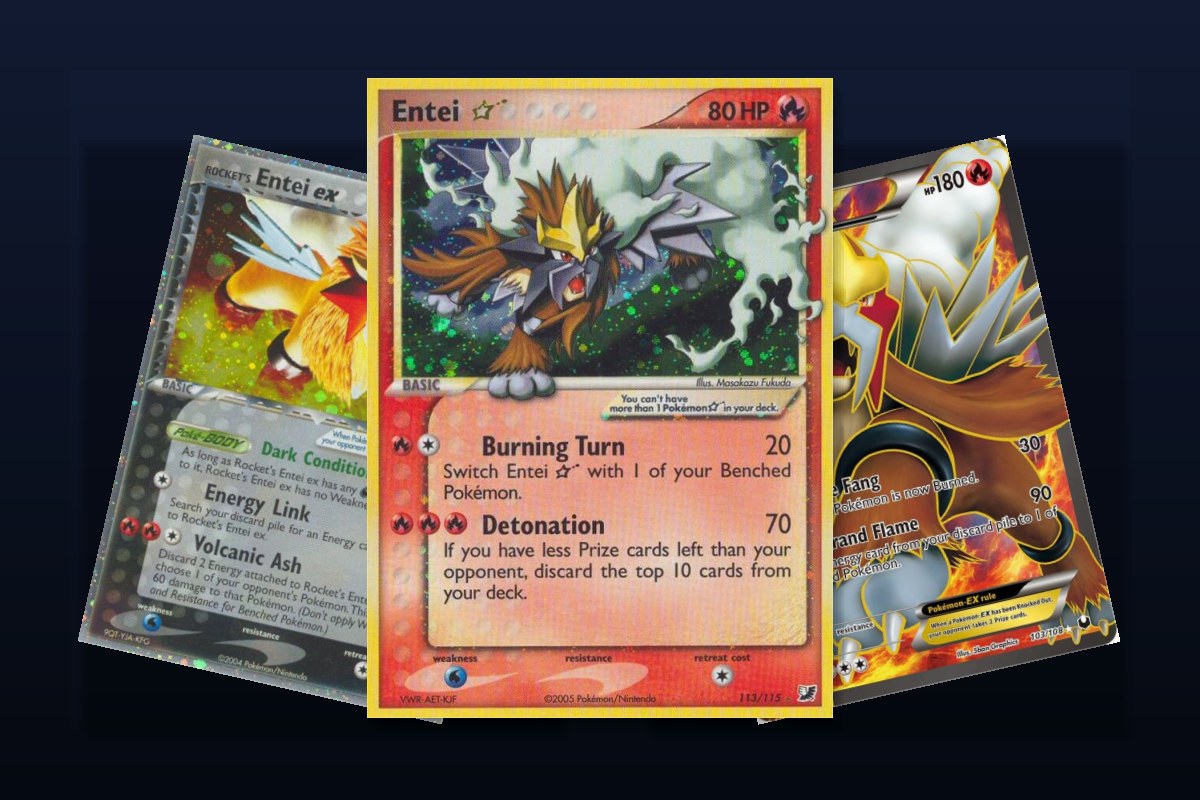 Karty Pokemon Entei - Star, Rocket-s ex i EX Full Art