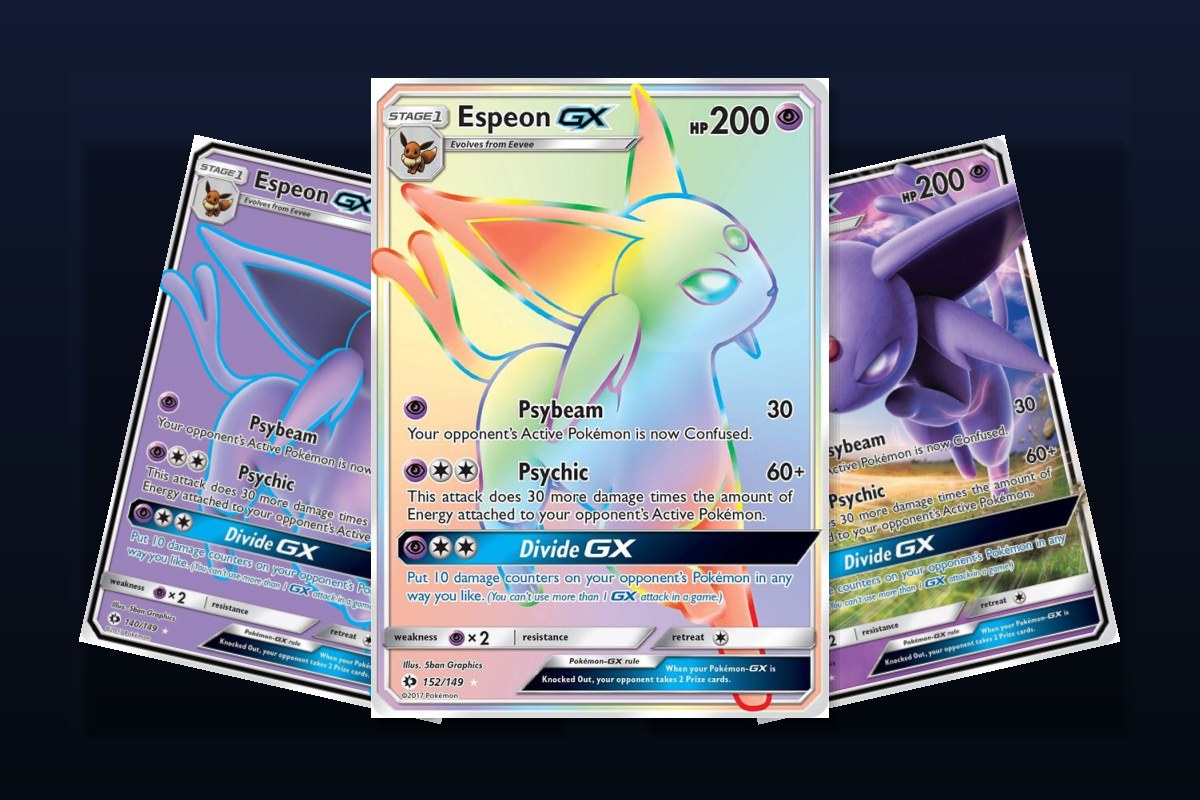 Karty Espeon Pokemon TCG - Espeon GX z setu SM Base Set