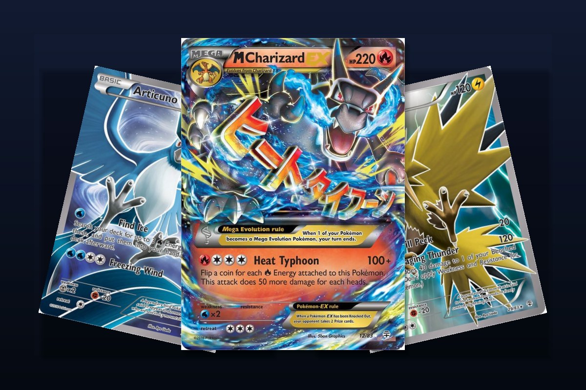 Karty z setu Generations: M Charizard EX, Articuno i Zapdos