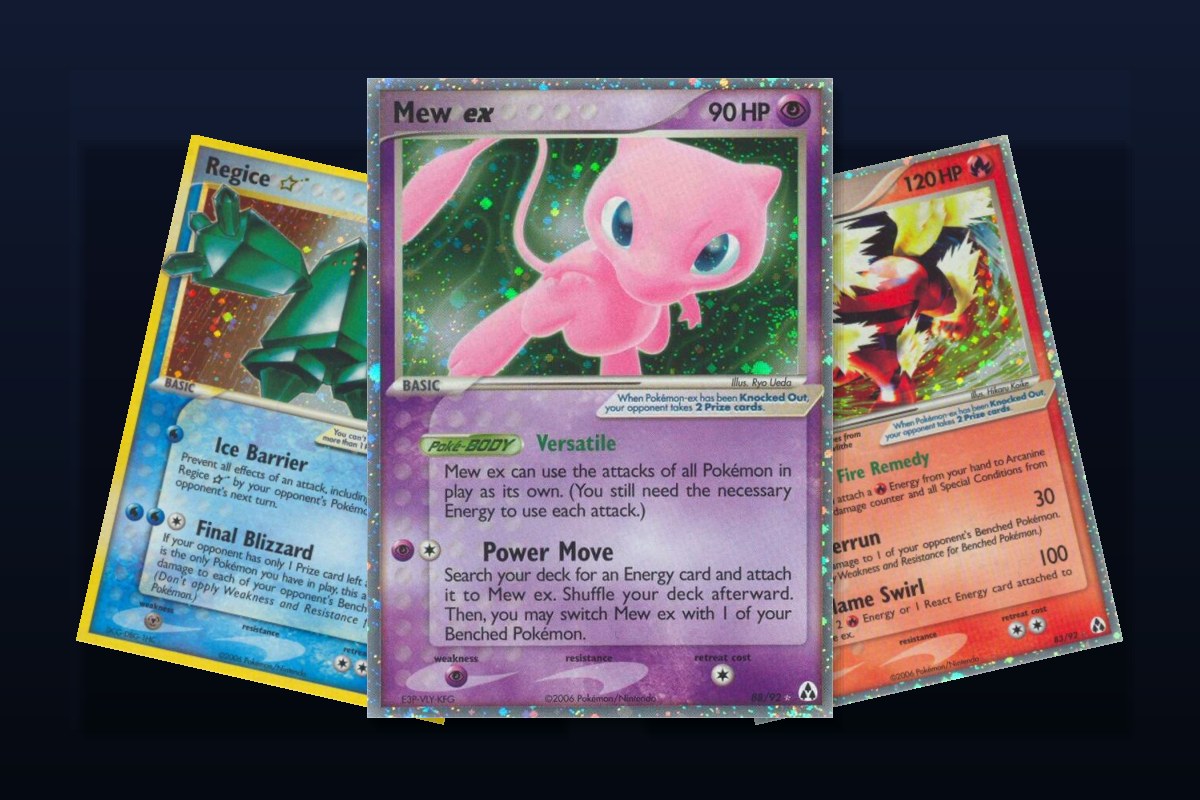 Karty z setu EX Legend Maker: Mew ex, Regice Star i Arcanine ex