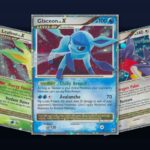 Karty LV.X z seta Majestic Dawn: Glaceon, Leafeon i Garchomp