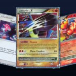 Karty z seta Mysterious Treasures: Lucario LV.X, Time-Space Distortion i Magmortar Lv.X