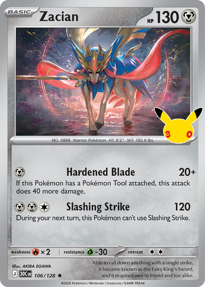 Zacian 106/128 – 30th Celebration ( 30C 106 )