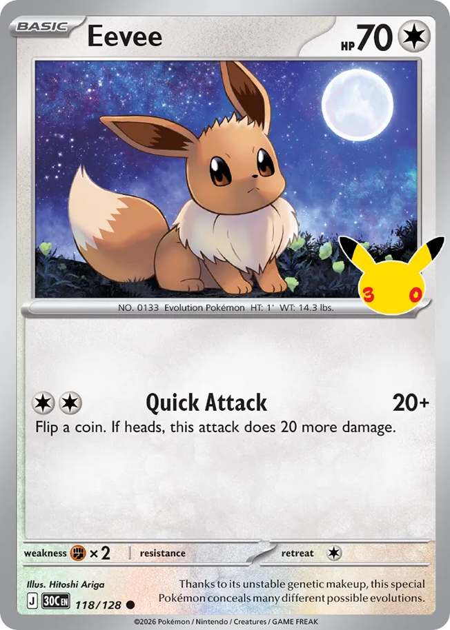 Eevee 118/128 – 30th Celebration ( 30C 118 )