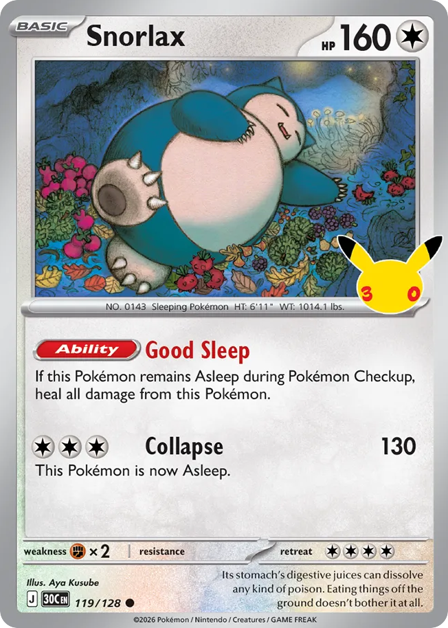 Snorlax 119/128 – 30th Celebration