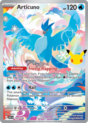 Articuno 132/128 – 30th Celebration ( 30C 132 )