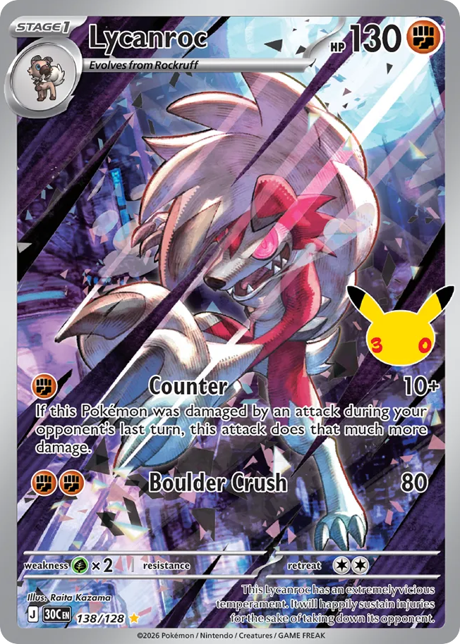 Lycanroc 138/128 – 30th Celebration ( 30C 138 )