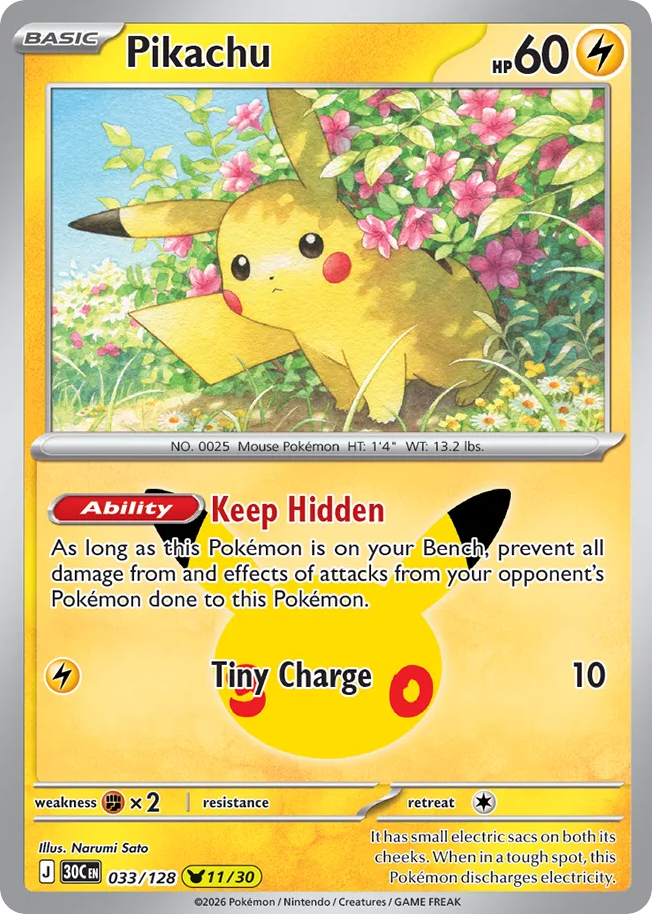 Pikachu 33/128 – 30th Celebration