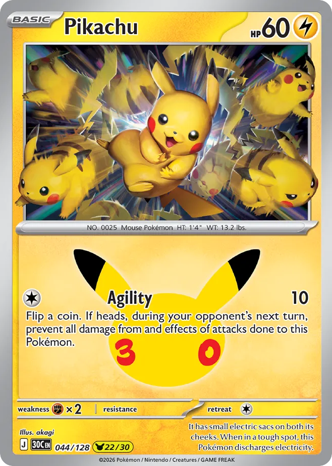 Pikachu 44/128 – 30th Celebration