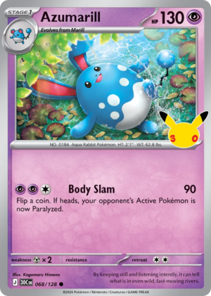 Azumarill 68/128 – 30th Celebration ( 30C 68 )