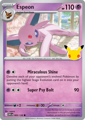 Espeon 69/128 – 30th Celebration ( 30C 69 )