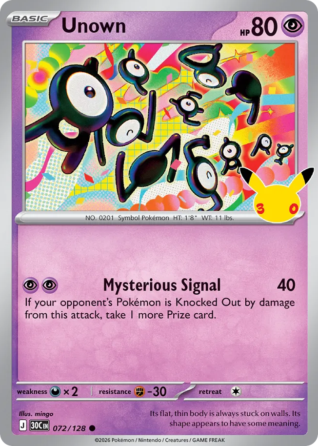 Unown 72/128 – 30th Celebration