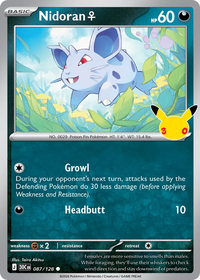 Nidoran ♀ 87/128 – 30th Celebration ( 30C 87 )