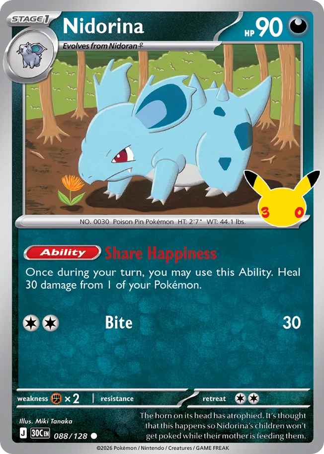 Nidorina 88/128 – 30th Celebration ( 30C 88 )