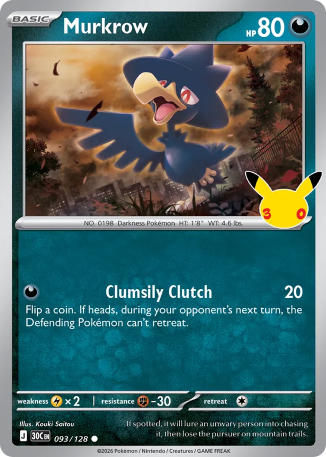 Murkrow 93/128 – 30th Celebration ( 30C 93 )